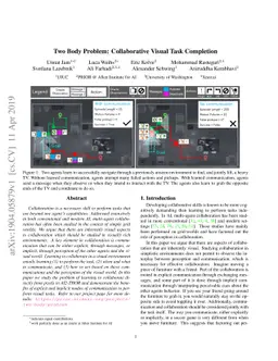 Two Body Problem: Collaborative Visual Task Completion