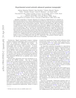 Experimental neural network enhanced quantum tomography