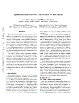 Synthetic Examples Improve Generalization for Rare Classes