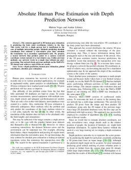 Absolute Human Pose Estimation with Depth Prediction Network
