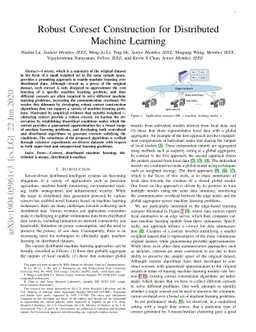 Robust Coreset Construction for Distributed Machine Learning