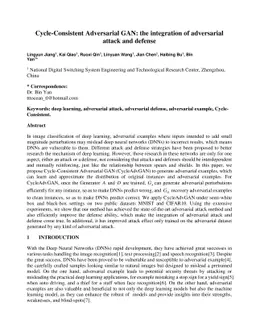 Cycle-Consistent Adversarial GAN: the integration of adversarial attack
  and defense