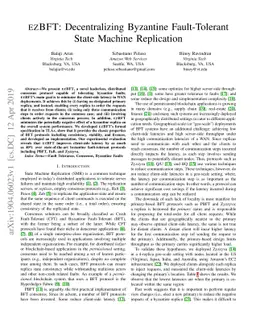 ezBFT: Decentralizing Byzantine Fault-Tolerant State Machine Replication