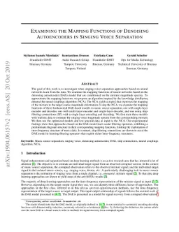 Examining the Mapping Functions of Denoising Autoencoders in Singing
  Voice Separation