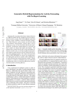 Generative Hybrid Representations for Activity Forecasting with
  No-Regret Learning