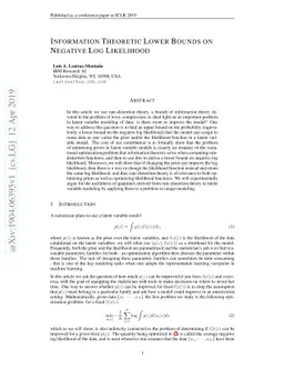 Information Theoretic Lower Bounds on Negative Log Likelihood