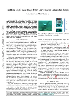 Real-time Model-based Image Color Correction for Underwater Robots
