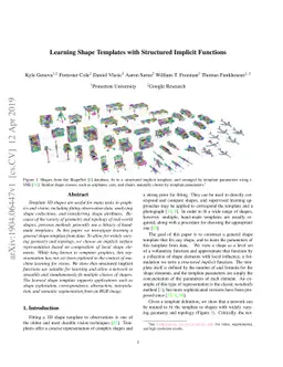 Learning Shape Templates with Structured Implicit Functions