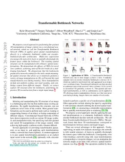 Transformable Bottleneck Networks
