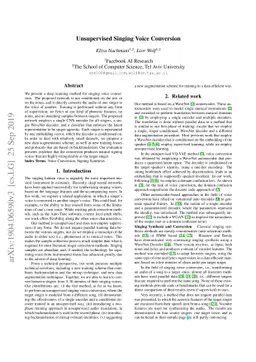 Unsupervised Singing Voice Conversion