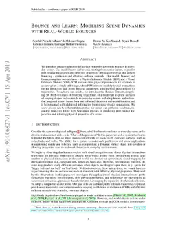 Bounce and Learn: Modeling Scene Dynamics with Real-World Bounces