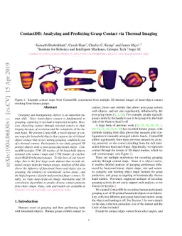 ContactDB: Analyzing and Predicting Grasp Contact via Thermal Imaging