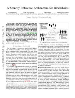 A Security Reference Architecture for Blockchains