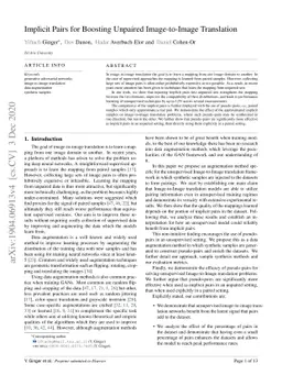 Implicit Pairs for Boosting Unpaired Image-to-Image Translation