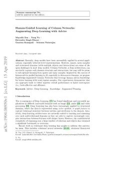 Human-Guided Learning of Column Networks: Augmenting Deep Learning with
  Advice