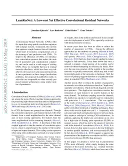 LeanResNet: A Low-cost Yet Effective Convolutional Residual Networks