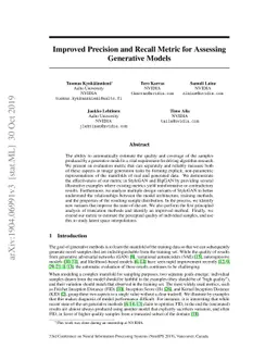 Improved Precision and Recall Metric for Assessing Generative Models