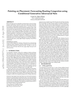 Painting on Placement: Forecasting Routing Congestion using Conditional
  Generative Adversarial Nets