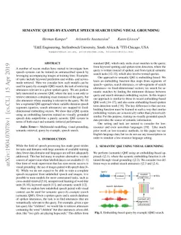 Semantic query-by-example speech search using visual grounding