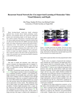 Recurrent Neural Network for (Un-)supervised Learning of Monocular
  VideoVisual Odometry and Depth
