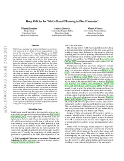 Deep Policies for Width-Based Planning in Pixel Domains