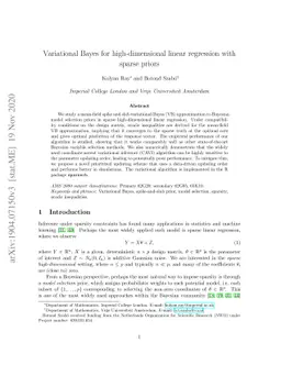 Variational Bayes for high-dimensional linear regression with sparse
  priors