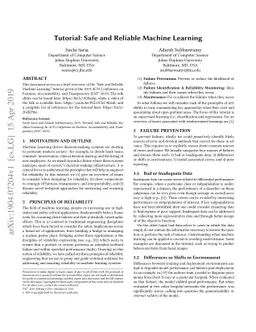 Tutorial: Safe and Reliable Machine Learning