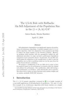 The 1/5-th Rule with Rollbacks: On Self-Adjustment of the Population
  Size in the $(1+(λ,λ))$ GA