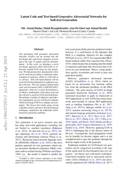 Latent Code and Text-based Generative Adversarial Networks for Soft-text
  Generation