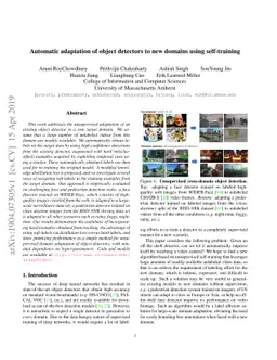 Automatic adaptation of object detectors to new domains using
  self-training