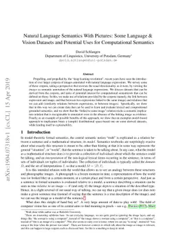 Natural Language Semantics With Pictures: Some Language & Vision
  Datasets and Potential Uses for Computational Semantics
