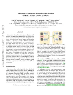 Polarimetric Thermal to Visible Face Verification via Self-Attention
  Guided Synthesis