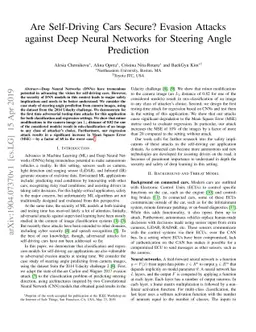 Are Self-Driving Cars Secure? Evasion Attacks against Deep Neural
  Networks for Steering Angle Prediction