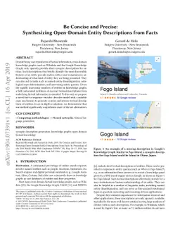 Be Concise and Precise: Synthesizing Open-Domain Entity Descriptions
  from Facts