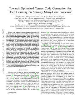 swTVM: Towards Optimized Tensor Code Generation for Deep Learning on
  Sunway Many-Core Processor