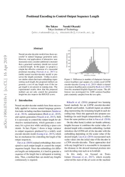 Positional Encoding to Control Output Sequence Length