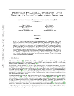 Photofeeler-D3: A Neural Network with Voter Modeling for Dating Photo
  Impression Prediction