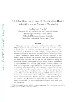 A Global Bias-Correction DC Method for Biased Estimation under Memory
  Constraint