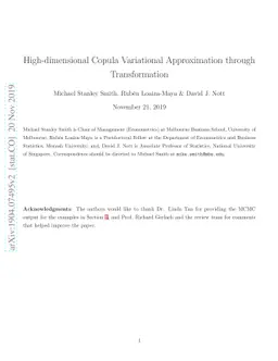 High-dimensional copula variational approximation through transformation