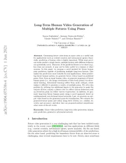 Long-Term Human Video Generation of Multiple Futures Using Poses