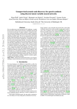 Unsupervised acoustic unit discovery for speech synthesis using discrete
  latent-variable neural networks