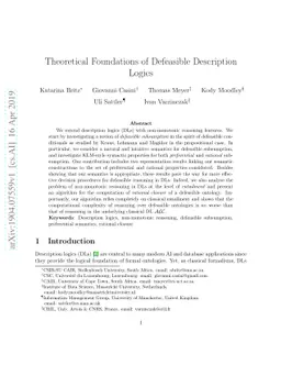 Theoretical Foundations of Defeasible Description Logics