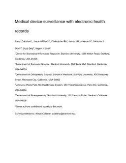 Medical device surveillance with electronic health records