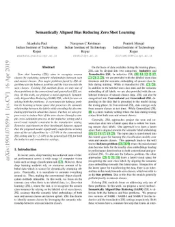 Semantically Aligned Bias Reducing Zero Shot Learning