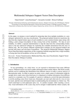 Multimodal Subspace Support Vector Data Description
