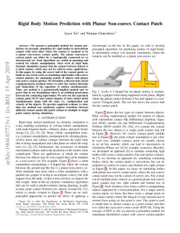 Rigid Body Motion Prediction with Planar Non-convex Contact Patch