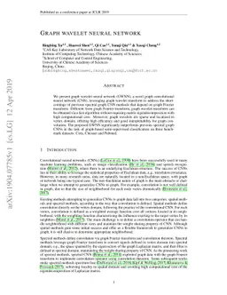 Graph Wavelet Neural Network