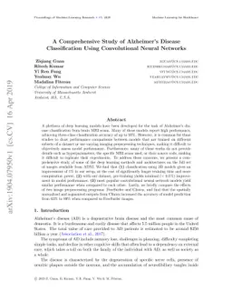 A Comprehensive Study of Alzheimer's Disease Classification Using
  Convolutional Neural Networks