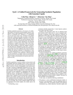 SynC: A Unified Framework for Generating Synthetic Population with
  Gaussian Copula