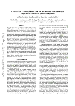 A Multi-Task Learning Framework for Overcoming the Catastrophic
  Forgetting in Automatic Speech Recognition